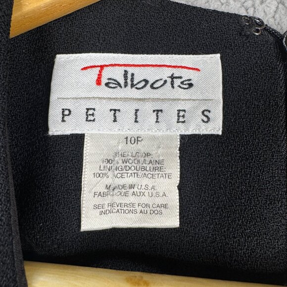 Talbots Dress Women Size 10P Black Sheath 100% Wool Vintage Midi Funeral Church - Picture 8 of 10